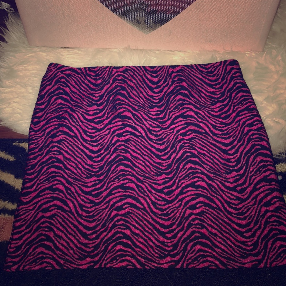 Pink zebra print skirt